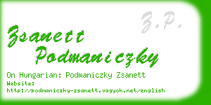 zsanett podmaniczky business card
